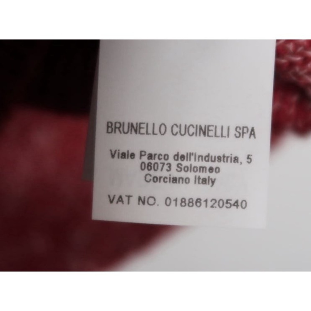 Brunello Cucinelli Ribbed Sweater Mens 50 Cotton Linen Crewneck Red Italy NWT - Picture 9 of 12